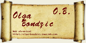 Olga Bondžić vizit kartica